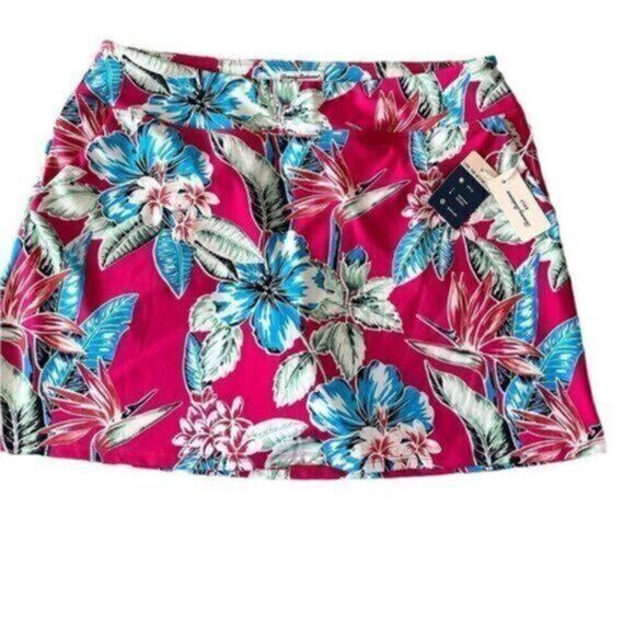 NWT Tommy Bahama Women’s Golf Tennis Floral Print Fuchsia Skirt Size Large UPF50 - Picture 1 of 9